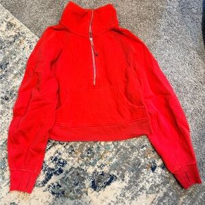 lululemon athletica Red Half-Zip Scuba-XS/S